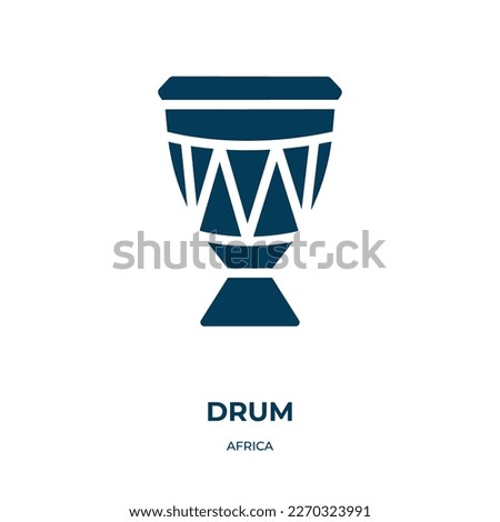 drum vector icon. drum, play, collection filled icons from flat africa concept. Isolated black glyph icon, vector illustration symbol element for web design and mobile apps