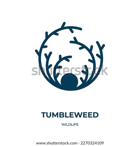 tumbleweed vector icon. tumbleweed, dry, weed filled icons from flat wildlife concept. Isolated black glyph icon, vector illustration symbol element for web design and mobile apps
