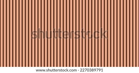 Brown wood panel repeat texture. Realistic vector timber dark striped wall background. Bamboo textured planks banner. Parquet board surface. Oak floor tile. Metal line shape fence Royalty-Free Stock Photo #2270389791