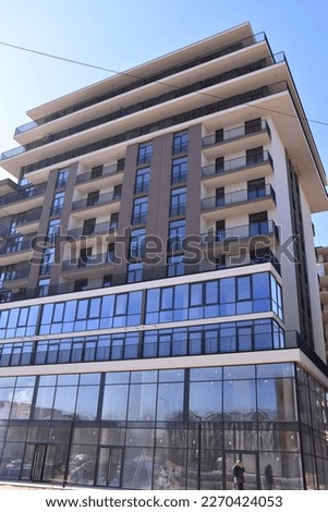 The construstion of a high-rise residential building is underway Royalty-Free Stock Photo #2270424053