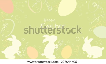 Easter background with eggs and bunnies.