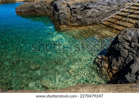 Natural pools Las Salinas de Agaete in Puerto de Las Nieves on Gran Canaria, Spain. Royalty-Free Stock Photo #2270479247