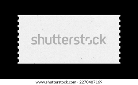 White ticket isolated with paper texture for mockups Royalty-Free Stock Photo #2270487169