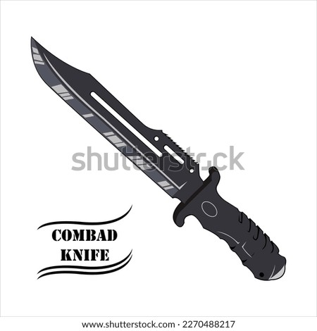 Recommended combat knife vector in black and white  Royalty-Free Stock Photo #2270488217