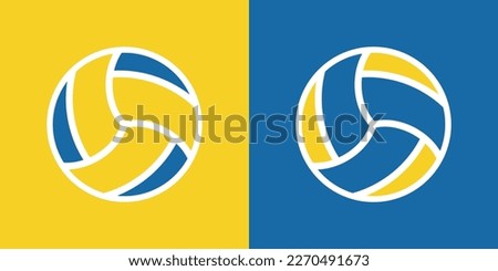 volleyball vector, in yellow, blue, and white.