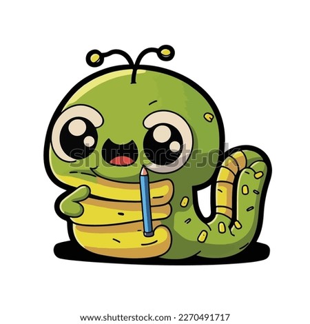 cute and adorable worm cartoon