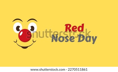 Happy red nose day . Funny cartoon happy smilling clown faces with wink. Carnivals face with clown nose. Campagne for mental, social, physical and children safe.  Comic smile face mask.