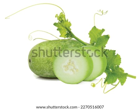 Winter melon and Slice winter melon isolated on white with clipping path Royalty-Free Stock Photo #2270516007