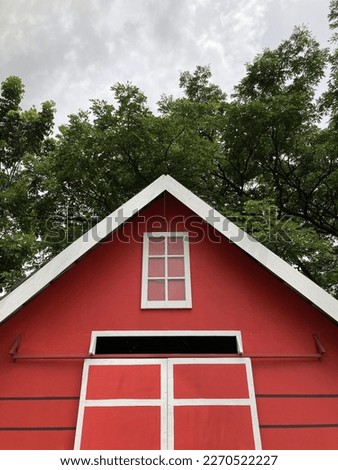 A picture of barn or farm building roof