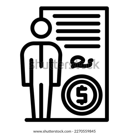 Finance document loan icon outline vector. Business bank. Personal credit