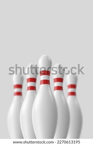 Bowling 3D art On a grey background