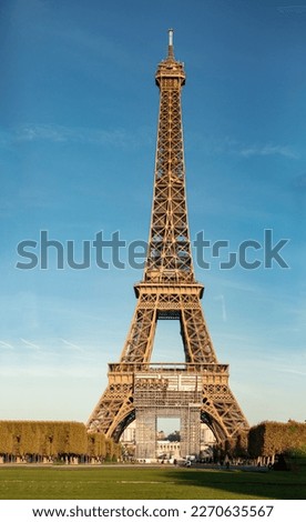 Eiffel Tower on Champs de Mars in Paris, France. High quality photo