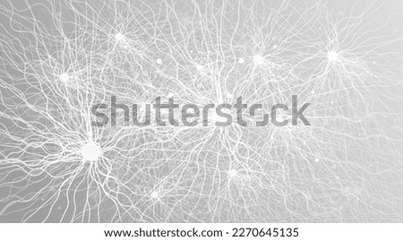 Neurons forming connection. Research of the human nerve network. DNA molecules. Scientific molecule background for medicine, science, technology, chemistry. Royalty-Free Stock Photo #2270645135
