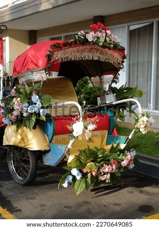 decorative rickshaws on the street
