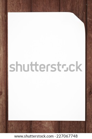 Paper on wooden for background