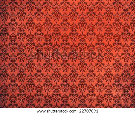 An old damask grunge red  background