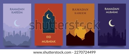 simple flat design ramadan theme design template for card, poster and banner design. set vector illustrations EPS10 Royalty-Free Stock Photo #2270724499