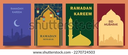 set simple flat ramadan theme design template for card, poster and banner design. set vector illustrations EPS10 Royalty-Free Stock Photo #2270724503