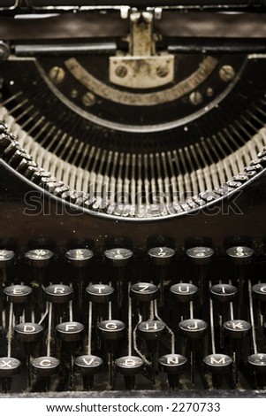 letters and signs on old typewriter