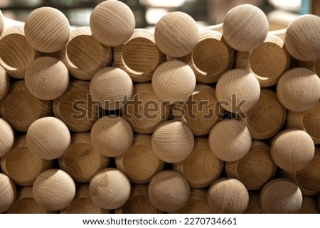 Pile of Baseball Bats Stacked at the  Louisville Slugger Factory Royalty-Free Stock Photo #2270734661