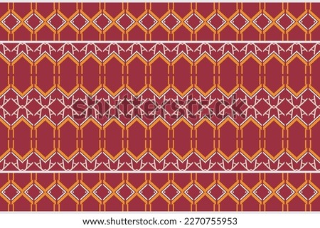 Geometric ethnic embroidery patterns. traditional pattern design It is a pattern geometric shapes. Create beautiful fabric patterns. Design for print. Using in the fashion industry.