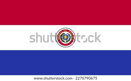 Vector PARAGUAY flag, official colours, illustration. EPS10. vector background of PARAGUAY flag, 
PARAGUAY Flag in circle Royalty-Free Stock Photo #2270790675