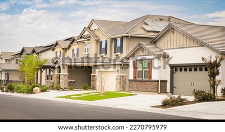 Row of suburban homes in California Royalty-Free Stock Photo #2270795979