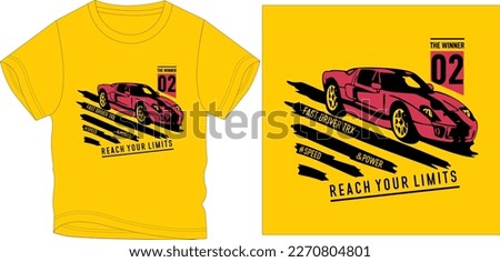 reach your limits fast driver car graphic design vector illustration