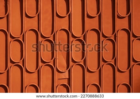 Texture of red metal fence. High quality photo