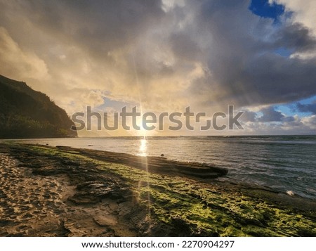 evening on a beach in hawaii