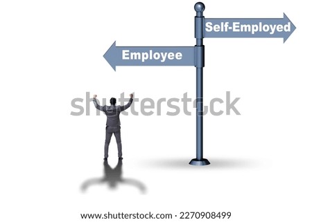 Concept of choosing self-employed versus employment Royalty-Free Stock Photo #2270908499