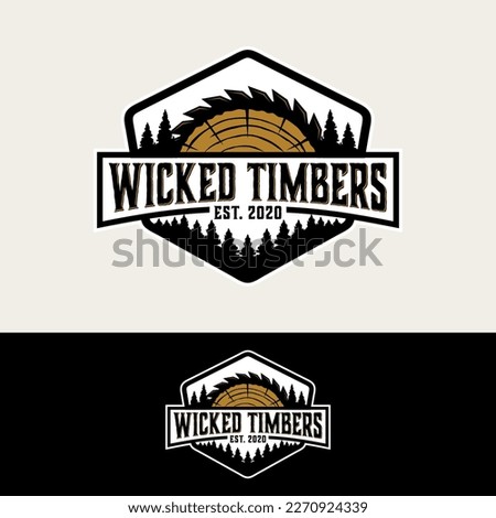 carpentry woodworking vintage vector template. wood works graphic in label badge patch emblem illustrations. Royalty-Free Stock Photo #2270924339