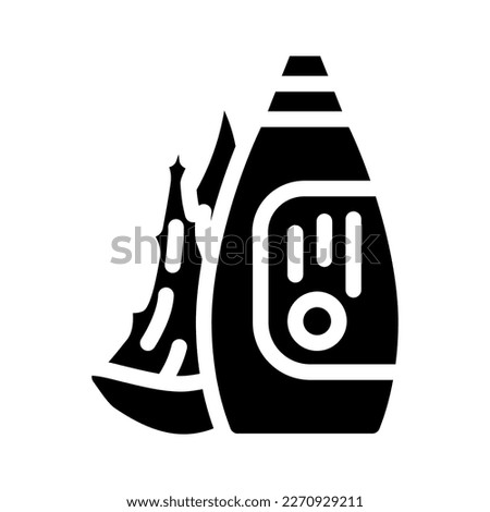 organic aloe vera glyph icon vector. organic aloe vera sign. isolated symbol illustration