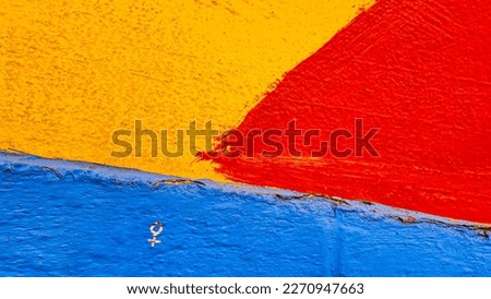 Colorful Mexican wall decor, paintwork homes, vibrant colors, colour, abstract art, geometry, found art, primary colors, background colours, bold colors, Guanajuanto colors, gutsy colours, texture   Royalty-Free Stock Photo #2270947663