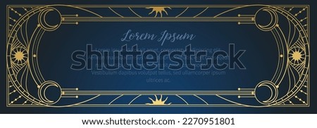 Vector horizontal frame in vintage art deco style