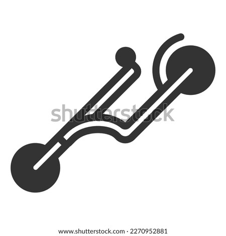 Folded electric scooter - icon, illustration on white background, glyph style