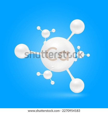 White molecule calcium. Vitamins and minerals healthy bone leg. Medical food supplement concepts. 3D Realistic Vector EPS10. Royalty-Free Stock Photo #2270954183