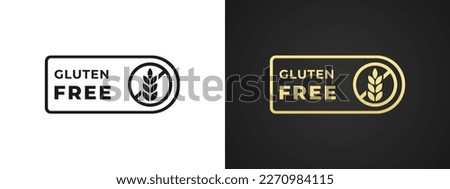 gluten free logo vector or gluten free label icon vector isolated in flat style. Simple design of gluten free labels or seals for healthy diet products. Gluten free logo stamp for diet support product
