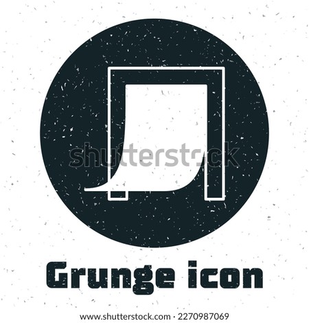 Grunge Door for pet icon isolated on white background. Monochrome vintage drawing. Vector