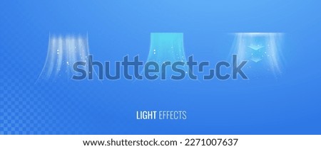 Ice stream of air set of vector elements on a light background. Abstract light effect blowing from air conditioner, purifier and humidifier for cooling. Dynamic blurred motion of stream with snowflake Royalty-Free Stock Photo #2271007637