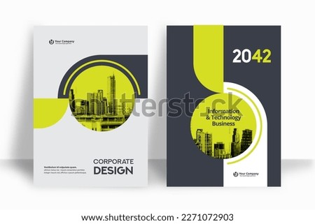 Corporate Book Cover Design Template in A4. Can be adapt to Brochure, Annual Report, Magazine,Poster, Business Presentation, Portfolio, Flyer, Banner, Website. Royalty-Free Stock Photo #2271072903