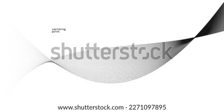 Wave of flowing vanishing particles vector abstract background, curvy lines dots in motion relaxing illustration, smoke like image.