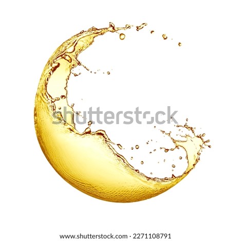 Oil splashing in sphere shape isolated on white background Royalty-Free Stock Photo #2271108791