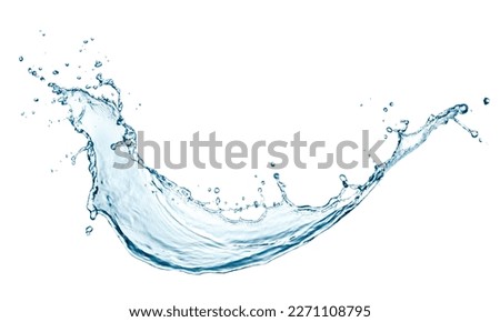 Blue water splash isolated on white background                 