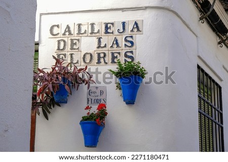 
Ceramic nameplates for streets in Cordoba, Andalusia, Spain.