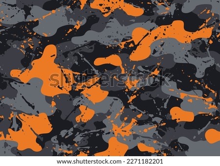 Grunge camouflage texture seamless pattern. Abstract modern endless military camo background for fabric and fashion textile print. Vector illustration. Royalty-Free Stock Photo #2271182201