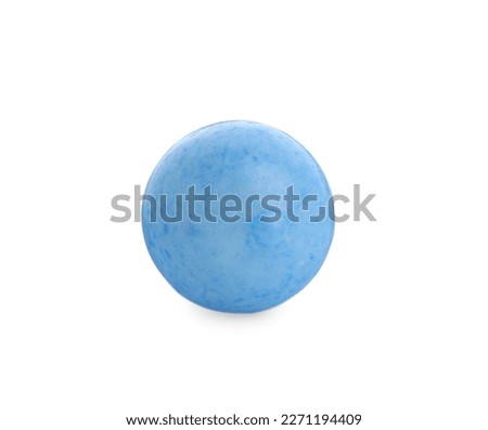 One light blue gumball isolated on white Royalty-Free Stock Photo #2271194409