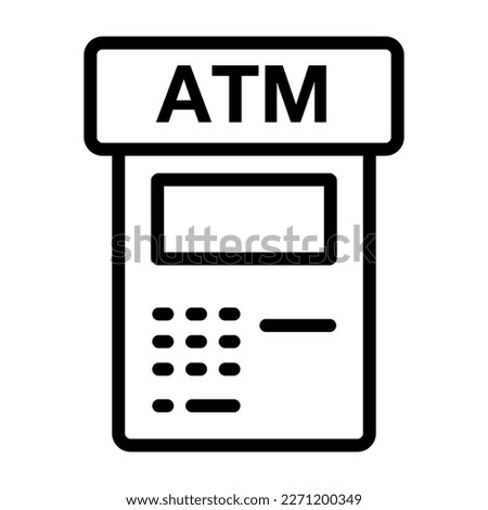 Simple bank ATM icon. Withdrawal. Vector. Royalty-Free Stock Photo #2271200349