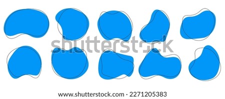 Liquid basic shapes. Labels stickers template, decorative pastel colors modern design elements. Creative banners for decorations vector set. 10 EPS. Royalty-Free Stock Photo #2271205383