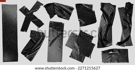 isolated black duct tape set Royalty-Free Stock Photo #2271215627